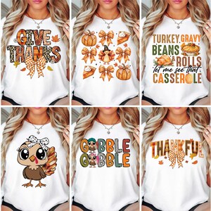 Thanksgiving PNG-paket, färgglad kokett Thanksgiving-png, tacksamhet-png, Thanksgiving-png, tacksamhet-png, pumpasäsong-png sublimering bild 1