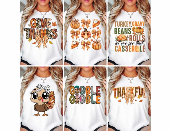 Thanksgiving PNG Bundle, Colorful Coquette Thanksgiving Png, Thankful Png, Thanksgiving Png, Give Thanks Png, Pumpkin Season Png Sublimation
