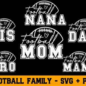 Football Mom SVG, Football Mom PNG, Football Mama Svg, Football Family Svg Bundle, Football Dad Svg, Football Nana Svg, Football Shirts Svg image 1