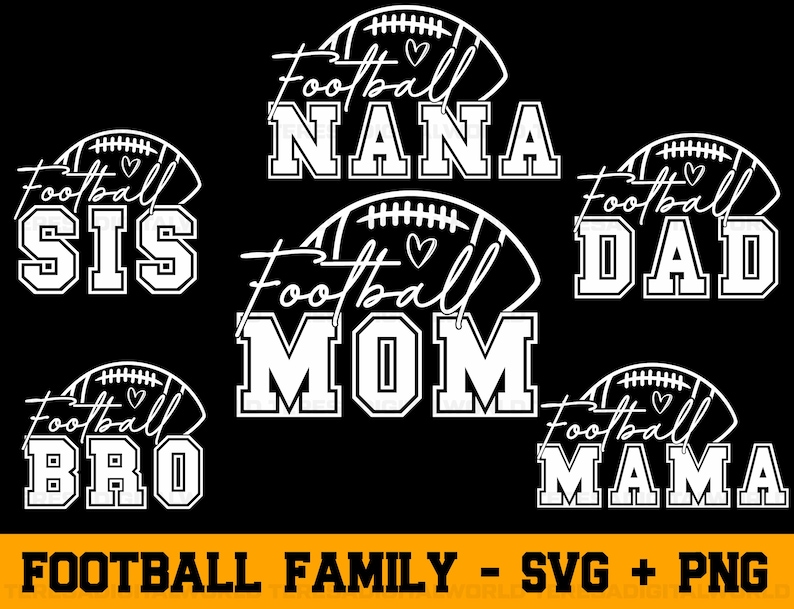 Football Mom SVG, Football Mom PNG, Football Mama Svg, Football Family Svg Bundle, Football Dad Svg, Football Nana Svg, Football Shirts Svg image 1