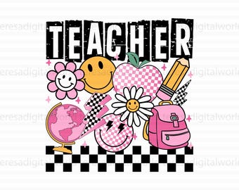 Lehrer PNG, Retro Lehrer Png Sublimation, Zurück in der Schule Png, Lehrer Shirt Png, Schullehrer Png, Png Sublimation, Png Druck