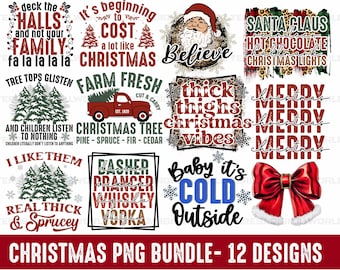 Christmas PNG Bundle, Merry Christmas PNG, Retro Christmas Png, Coquette Bow Christmas Png, Santa Claus Png, Christmas Png, Png Sublimation