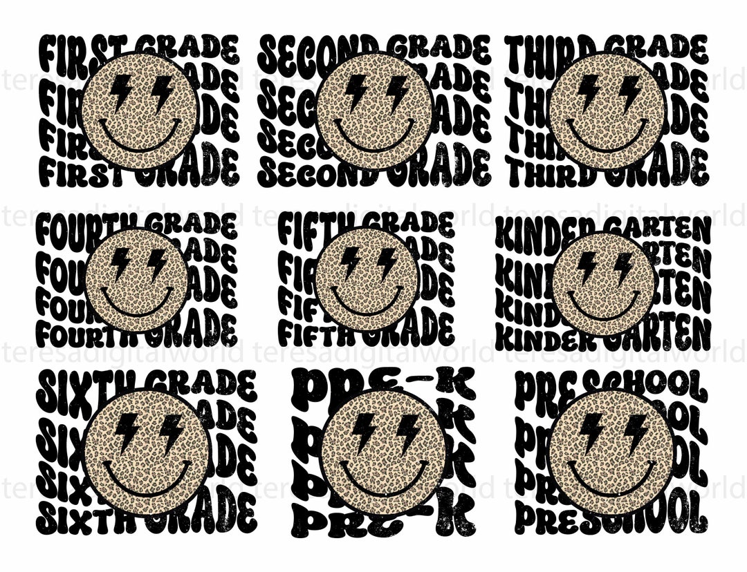 Back to School PNG Bundle, Kindergarten, Preschool, Pre K Png, 1st 2nd ...