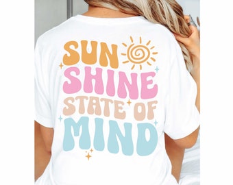 Sunshine State Of Mind Svg Png, Retro Summer Png, Sunshine On My Mind Svg, Summer Vibes Svg, Retro, Digital Download, Svg, Png, Eps Files