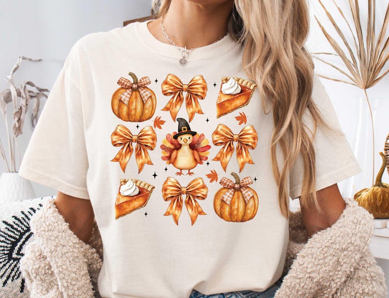 Thanksgiving PNG-paket, färgglad kokett Thanksgiving-png, tacksamhet-png, Thanksgiving-png, tacksamhet-png, pumpasäsong-png sublimering bild 3