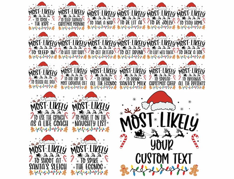 Most Likely to Christmas Shirt Svg Bundle, 90+ Most Likely to Christmas Svg Bundle, Most Likely to Svg, Funny Most Likely to Christmas Png image 3