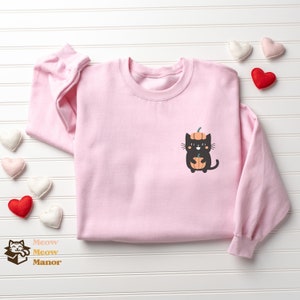 Cute Kawaii Pumpkin Cat Halloween Sweater, Cat Lover Sweatshirt, Kitty Fall Sweatshirt, Halloween Crewneck, Cat Owner Gifts, Gift for Cats