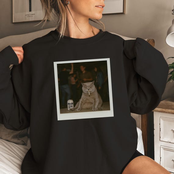 british cigarette meme Smoking British Shorthair Cat Meme Shirt Funny Crewneck Sweater Gag Gift  Gen Z Stupid Brainrot Tee College Party Cat Dad Slouched Outfit