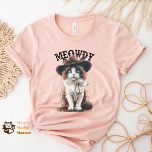 Howdy Meowdy Cowboy Ragdoll Cat T Shirt | Cute Ragdoll Cat Gift | Gift for Ragdoll Cat Mom | Ragdoll Cat Owner Cat Lover Meowdy Funny Meme