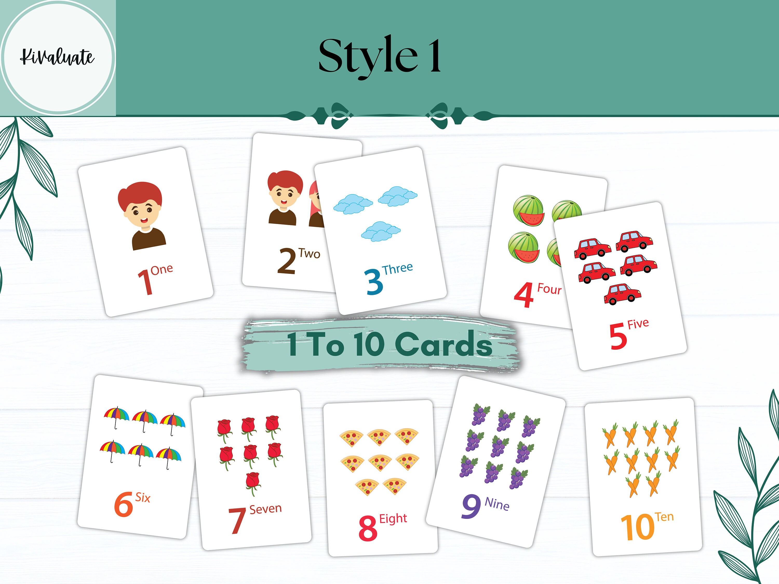 Numbers Flash Cards Bundle, Numbers Cue Cards, Math Cards, Children ...