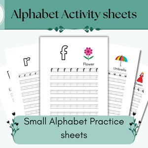 Fun Small Alphabet Worksheets for Early Learners | Trace & Color Letters A-Z | Printable Educational Activity | Writing Practice | Set-1