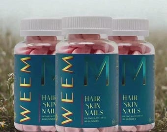 WEEM Hair Skin and Nails Gummies Vegan Biotin Vitamins Healthy Hair 3 Pack