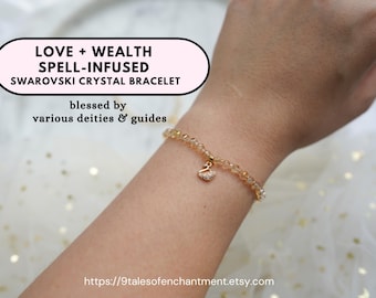 Must-Get Swarovski crystal bracelet infused with Wealth + Love Magick Spell : “Spellbound Wings of Time&quot;