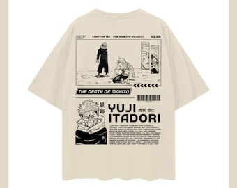 Yuji itadori T-shirt streetwear manga themed back print