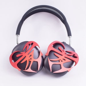 Red Love AirPods max cases, AirPods max covers, apple headphones, headphone cases, glossy silver, y2k, cyberpunk