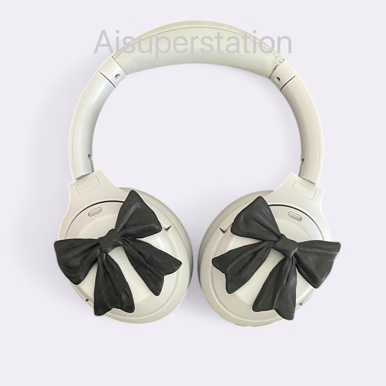 Pinke Schleife Kopfhörer Aufsätze: Sony XM4, XM5, AirPods Max Schwarz