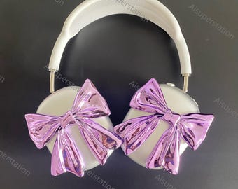 3D Printed Purple Bow AirPods Max Covers: Cyberpunk Headphone Accessories