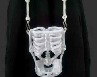Ribcage Bag, Skeleton Purse, Bone shoulder Bag, Gothic Handbag, Anatomical Art, 3D Printed Fashion, Unique Skeleton Accessory for Halloween