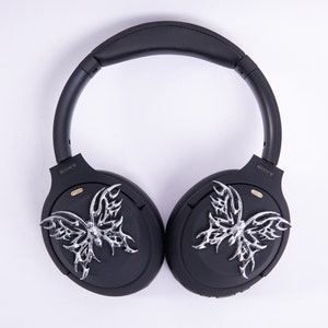 Sony XM4 attachments, Sony XM4 aesthetic, Sony XM4 accessories, cyberpunk, boyfriend, sonyheadphones, sonywh1000xm5, Sonywh1000xm4, headphone accessories, headphone attachments, chrome butterflies, butterfly