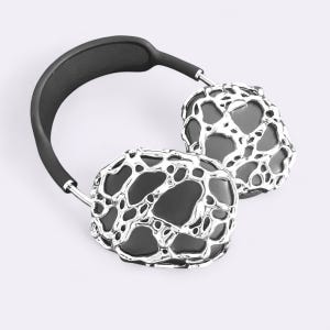 Silver wave AirPods Max cases, 3D printed AirPods Max covers, apple headphone accessories, apple headphone attachments, no headset included