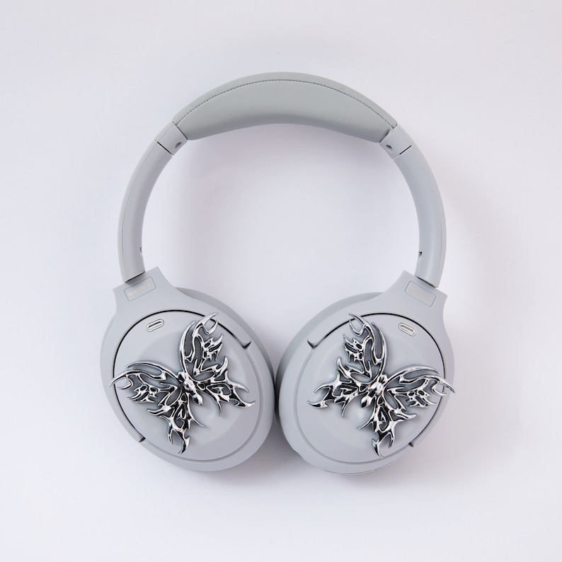 Sony XM4 attachments, Sony XM4 aesthetic, Sony XM4 accessories, cyberpunk, boyfriend, sonyheadphones, sonywh1000xm5, Sonywh1000xm4, headphone accessories, headphone attachments, chrome butterflies, butterfly