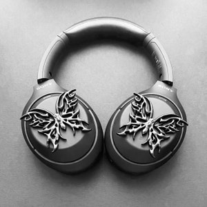 Sony XM4 attachments, Sony XM4 aesthetic, Sony XM4 accessories, cyberpunk, boyfriend, sonyheadphones, sonywh1000xm5, Sonywh1000xm4, headphone accessories, headphone attachments, chrome butterflies, butterfly