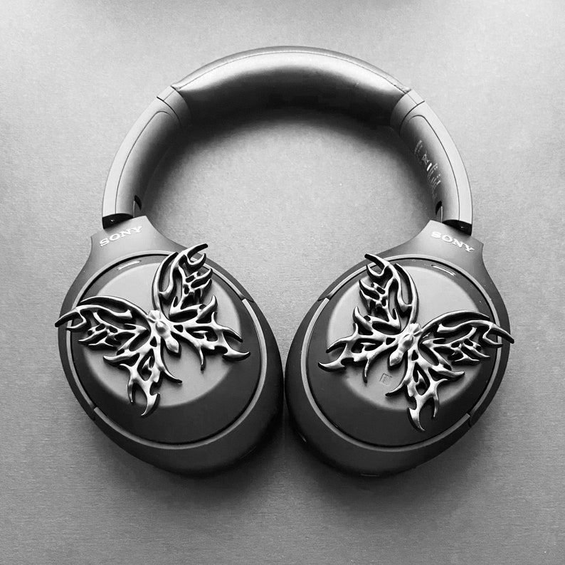 Sony XM4 attachments, Sony XM4 aesthetic, Sony XM4 accessories, cyberpunk, boyfriend, sonyheadphones, sonywh1000xm5, Sonywh1000xm4, headphone accessories, headphone attachments, chrome butterflies, butterfly