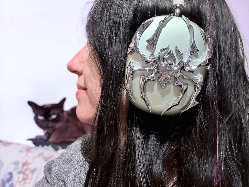 Metal Spider AirPods Max Covers: Chrome Metal spiders for Apple headphones, headphone attachments, AirPods Max accessories image 4