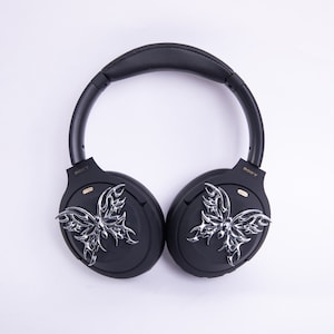 Sony XM4 attachments, Sony XM4 aesthetic, Sony XM4 accessories, cyberpunk, boyfriend, sonyheadphones, sonywh1000xm5, Sonywh1000xm4, headphone accessories, headphone attachments, chrome butterflies, butterfly