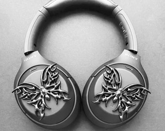 Butterfly Sony XM4, Sony XM5, AirPods max attachments, Chrome, butterflies, headphone attachments, cyberpunk, y2k, gift for her
