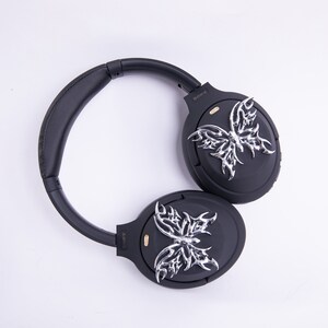 Sony XM4 attachments, Sony XM4 aesthetic, Sony XM4 accessories, cyberpunk, boyfriend, sonyheadphones, sonywh1000xm5, Sonywh1000xm4, headphone accessories, headphone attachments, chrome butterflies, butterfly