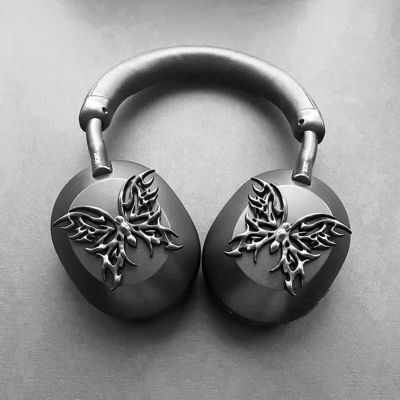 Sony XM4 attachments, Sony XM4 aesthetic, Sony XM4 accessories, cyberpunk, boyfriend, sonyheadphones, sonywh1000xm5, Sonywh1000xm4, headphone accessories, headphone attachments, chrome butterflies, butterfly