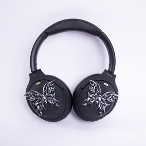 Sony XM4 attachments, Sony XM4 aesthetic, Sony XM4 accessories, cyberpunk, boyfriend, sonyheadphones, sonywh1000xm5, Sonywh1000xm4, headphone accessories, headphone attachments, chrome butterflies, butterfly
