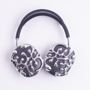 Water AirPods max cases, AirPods max covers, glossy silver, apple headphones, headphone attachments, gift for her, Y2K, Cyberpunk
