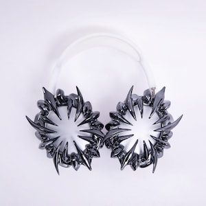 Glossy black Throne AirPods max attachments, AirPods max cases, AirPods max covers, apple headphones, cyberpunk, Y2K, 3d printing