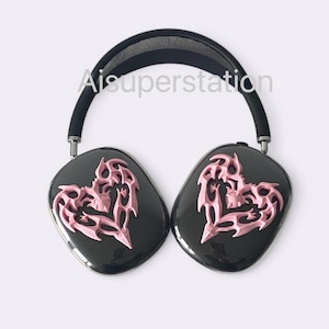 Heart AirPods max attachments, no headset included, AirPods max cases, AirPods max covers, apple headphones, cyberpunk, punk silver hearts