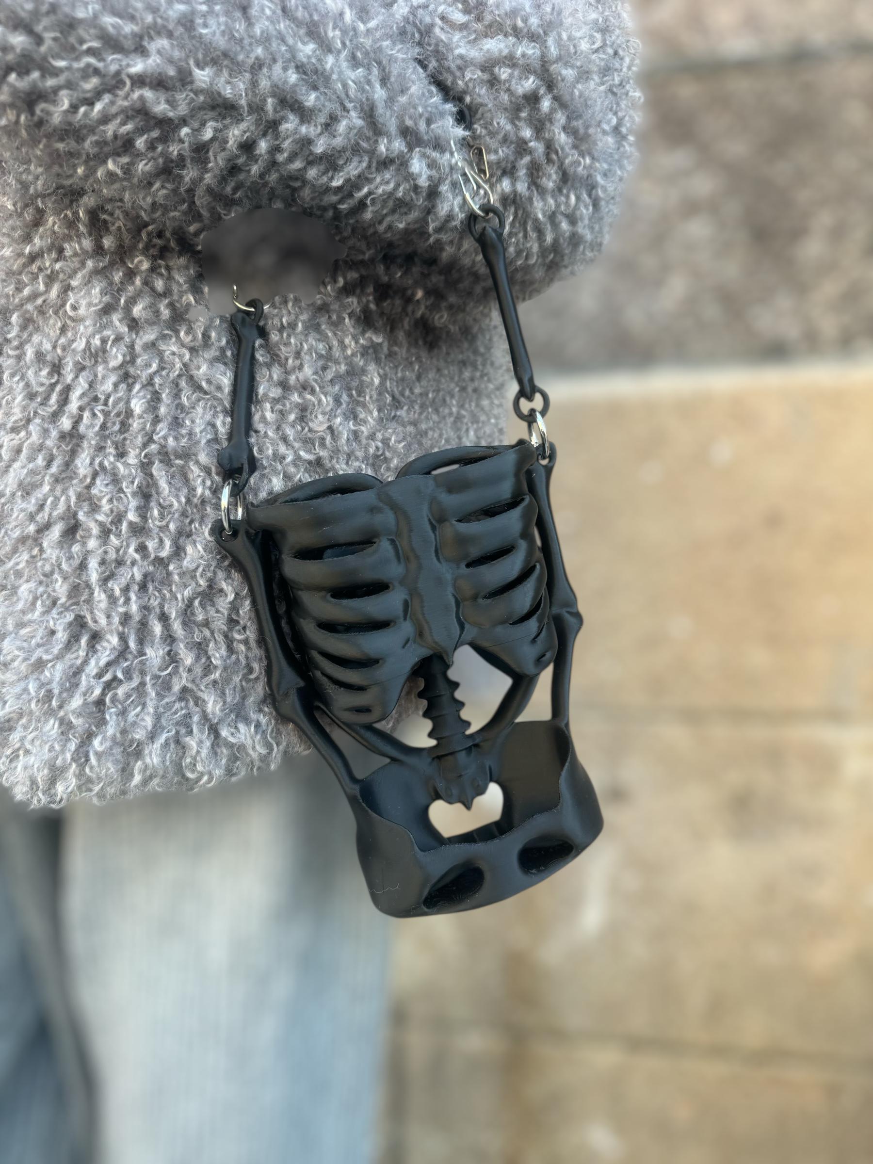 Skeleton Purse, Bone Shoulder Bag, Gothic Handbag, Anatomical Art