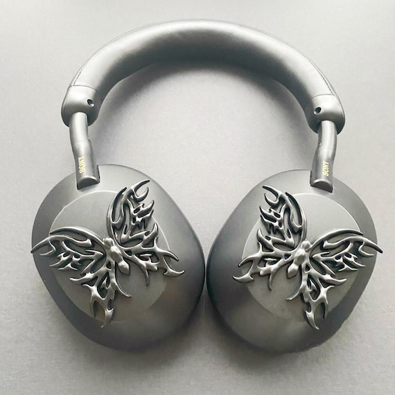 Chrome Butterfly Headphone Attachments: Y2K Steampunk Cyberpunk