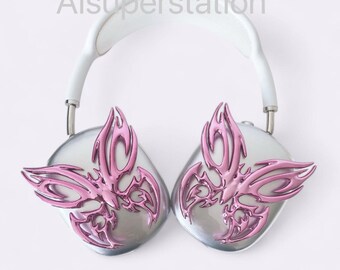 Pink Butterfly AirPods Max Covers: 3D Printed Resin Headphone Accessory