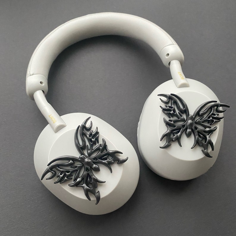 Sony XM4 attachments, Sony XM4 aesthetic, Sony XM4 accessories, cyberpunk, boyfriend, sonyheadphones, sonywh1000xm5, Sonywh1000xm4, headphone accessories, headphone attachments, chrome butterflies, butterfly