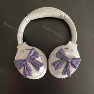 Purple Bow Headphone Attachments: 3D Printed PLA Accessory
