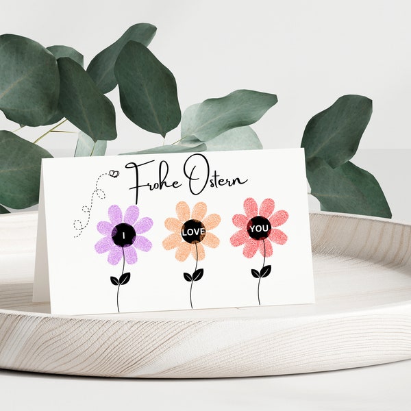 Kreative Oster-Freude: DIY Blumen-Bild zum Ausdrucken für Kinderfüße und -hände | Handabdruck | Fußabdruck