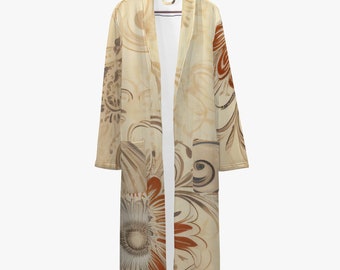 Bohemian Abstract Men's Robe – Lightweight Polyester Flannel Loungewear