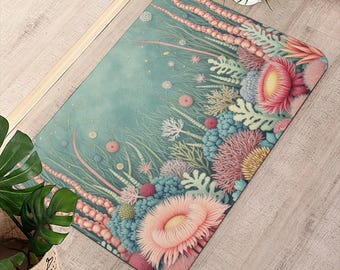 Floral Botanical Bathroom Mat Art Nouveau Garden Boho