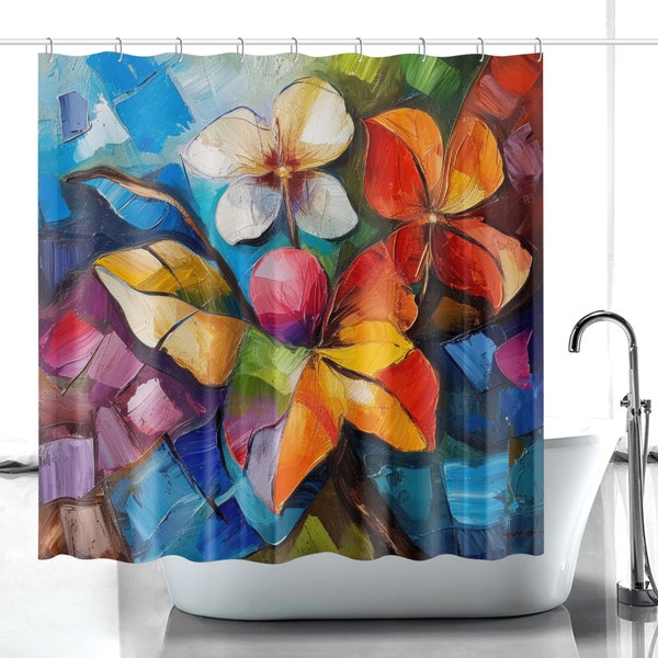 Personalized Quick-drying Shower Curtain - Waterproof with 12-Hooks  Celestial Floral Delight—Bohemian Love with Trippy Flowers, Home Gift