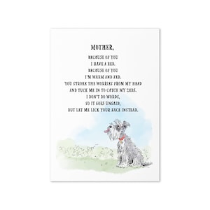 Lustiges Gedicht-Muttertagskarte vom Hund