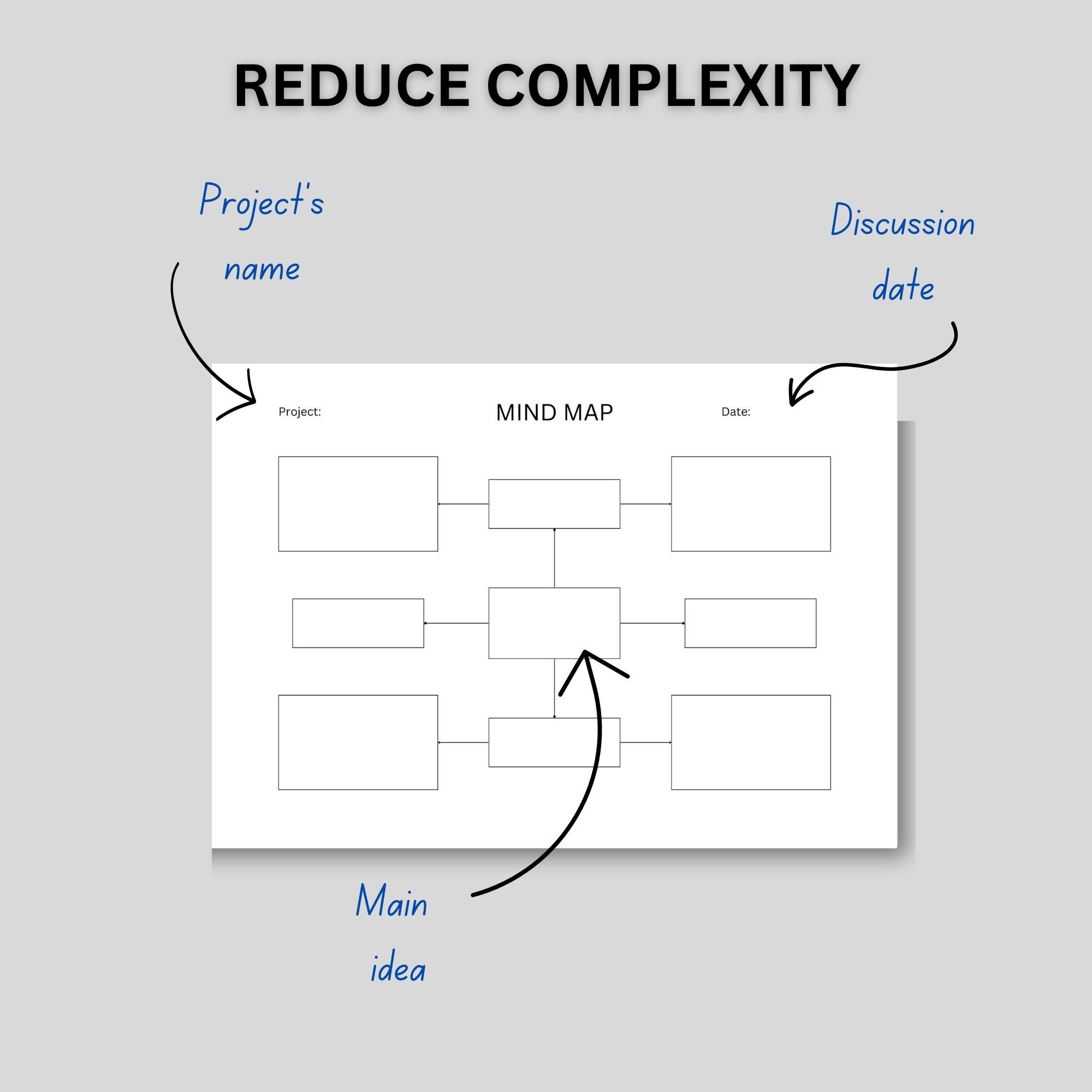 Mind Map Mind Mapping A4 Landscape Printable Mind Map Printable Planner 