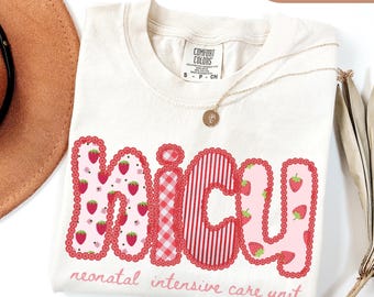 Comfort Colors® NICU Strawberry Nurse Shirts Nicu Shirt Nicu Nurse Gifts, Nurse Appreciation Gifts Neonatal icu Nurse gifts Obstetric Nurse