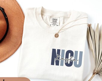 Personalized NICU Nurse Shirt Comfort Colors, Custom Name Neonatal Nurse Tee, NICU Gift for Nurse, Cute Nurse Shirt, Nurse Appreciation Gift