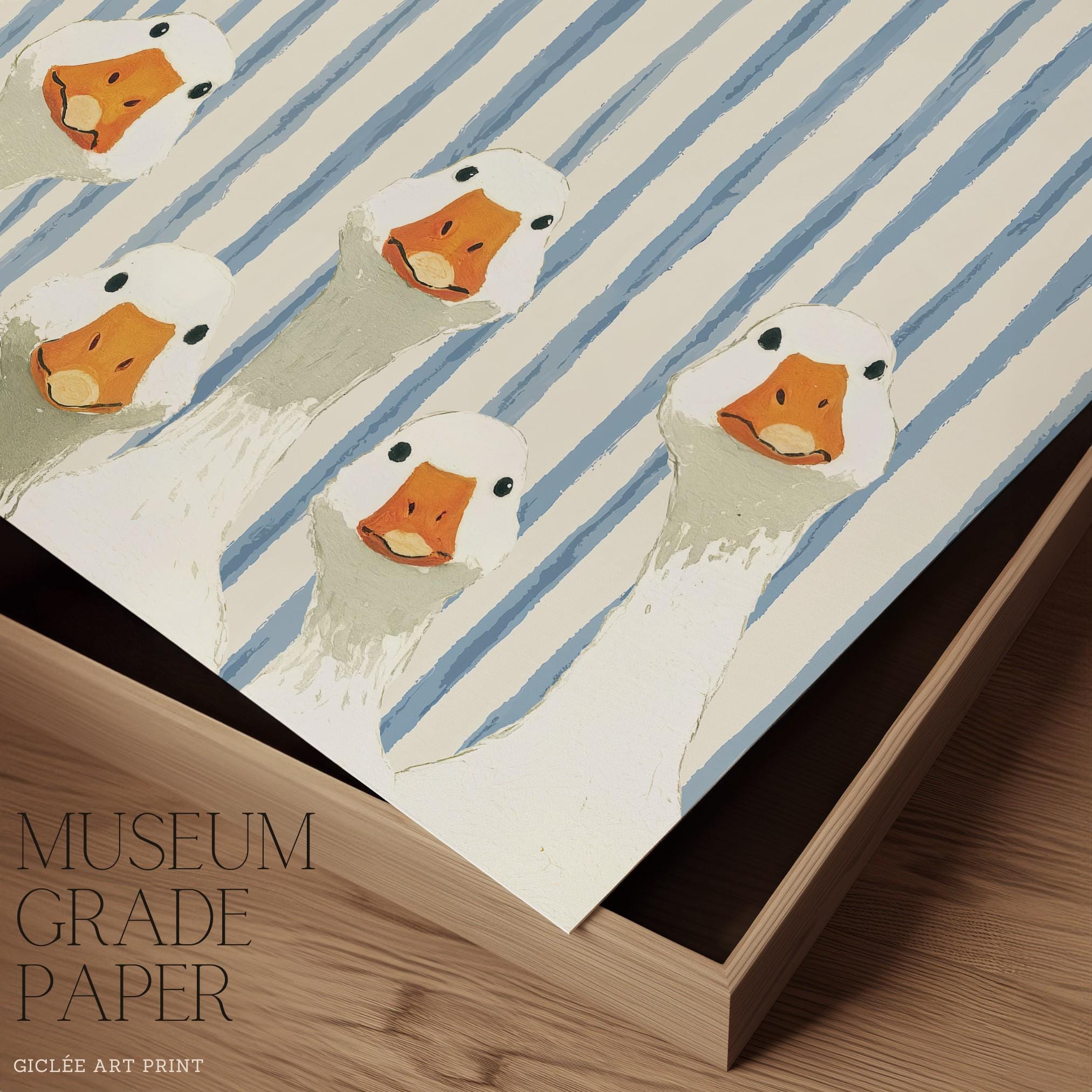 Silly Goose Boy Nursery Art Print, Blue Striped Nursery Decor - Etsy